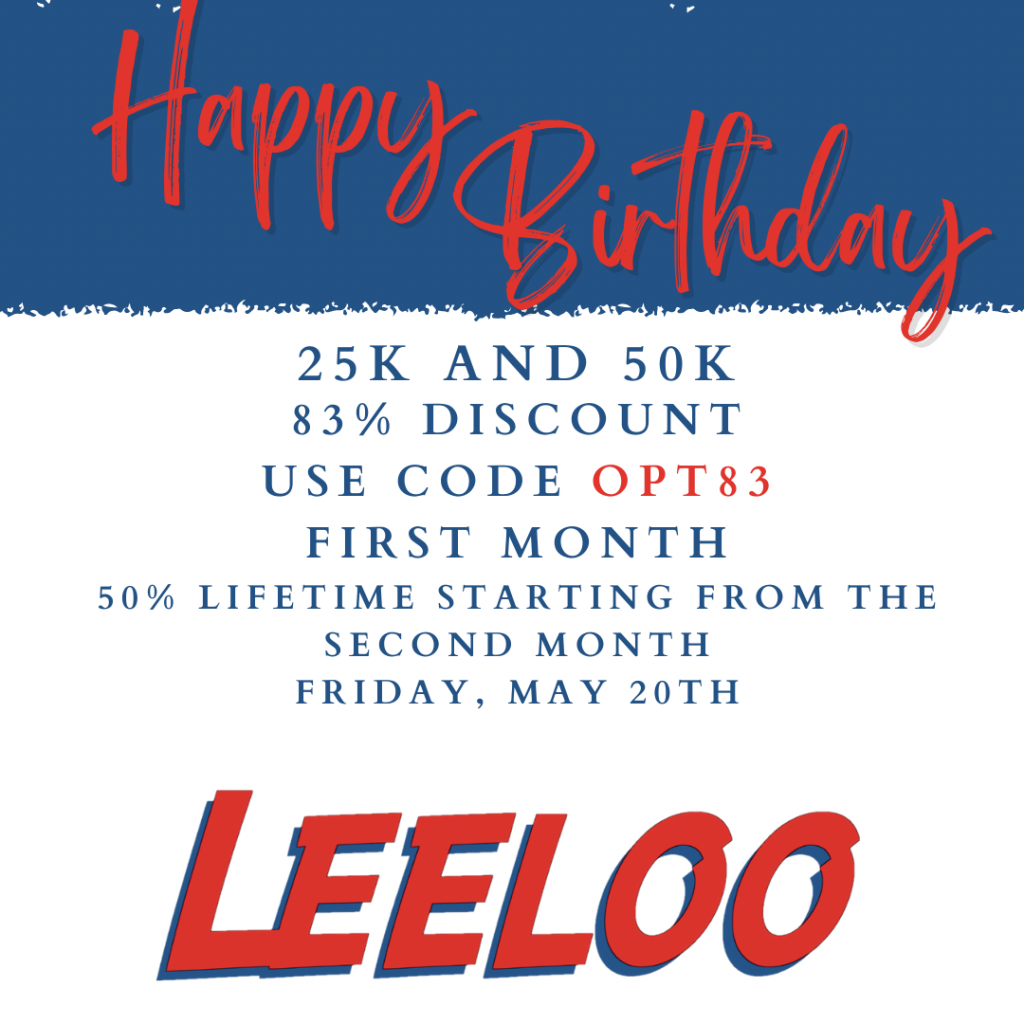 Leeloo Birthday OPT83 so save 83% off on 25 and 50k accounts