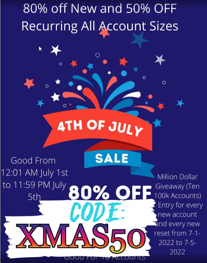 Apex Trader Funding July 4th Sale 80% off